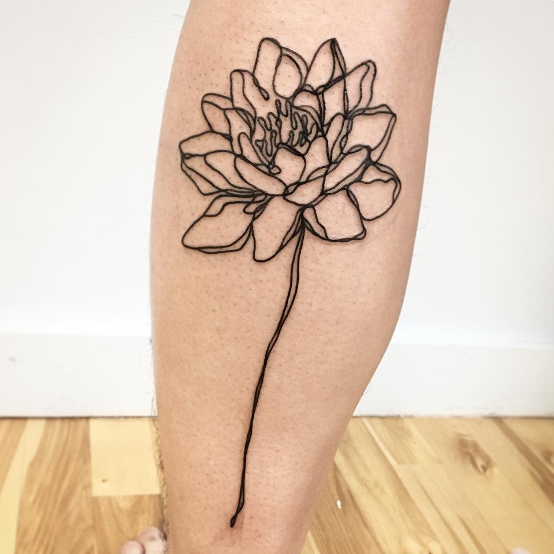 Simple Water Lily Tattoo -loloartsplus